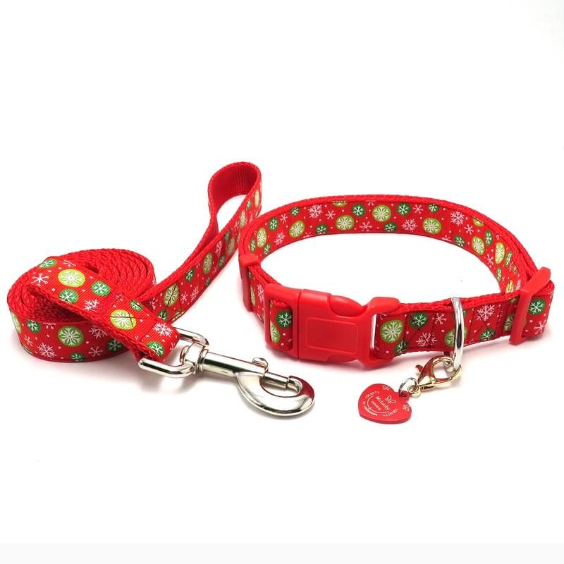 Wholesale Custom Dog Accessories Heat Transfer Printing High Density Nylon Pet Collar and Leash