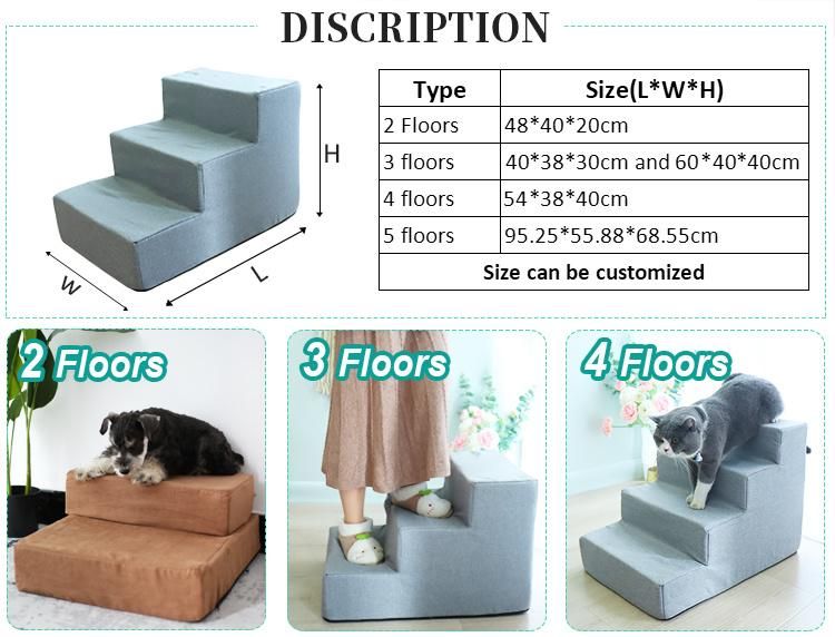 Detachable Multi-Purpose Stair Pet Stair 3 Steps Soft Removable Cover Ladder2 Buyers