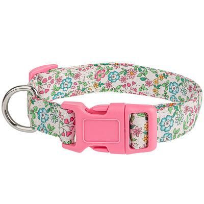 Hot Selling Factory Wholesale Printed Cotton Collar Dog Collars with Quick Release Buckle