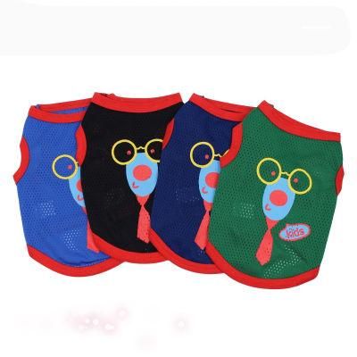 Spring Summer New Cat Dog Clothing Breathable Mesh Printed Vest Teddy Pet Dog Cloth Wholesale