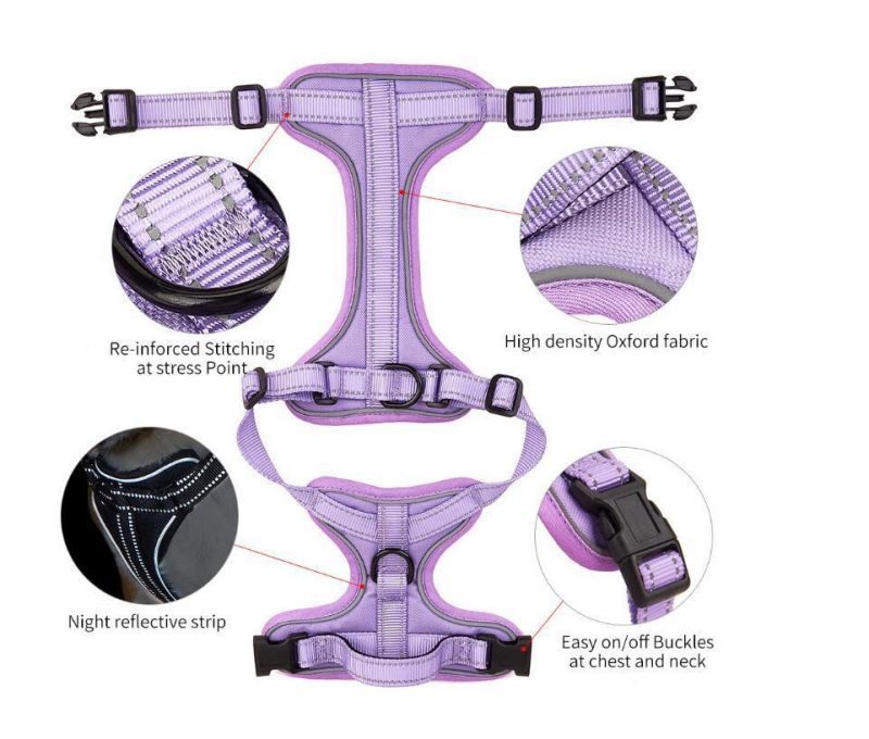 No-Pull Pet Harness with 2 Leash Clips All Round Reflective Dog Harness