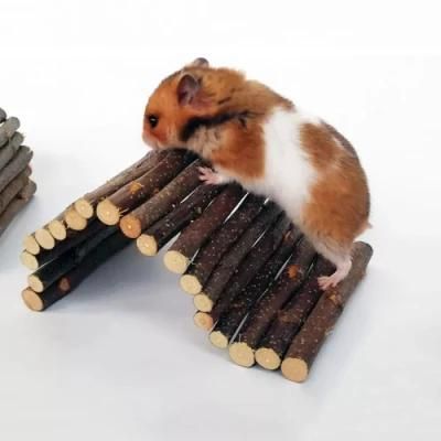 Natural Durable Training Tool Hamster Wooden Bridge Fence Hamster Chew Pet Toy