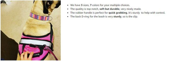 3m Reflective Anti-Tear 7 Colors Big Dog Collar Harness