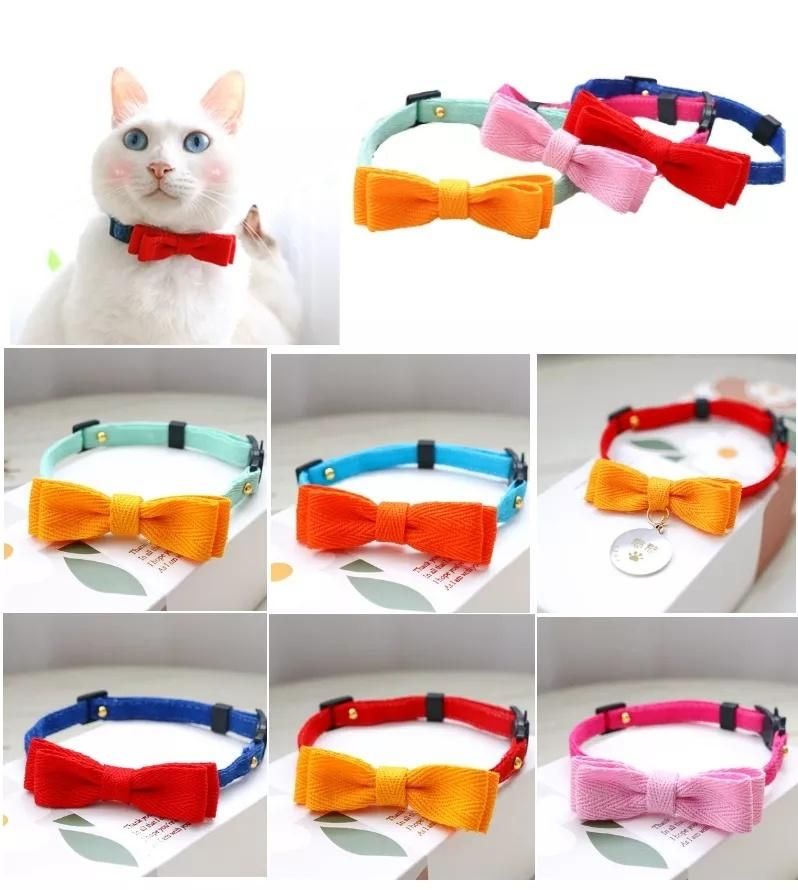 Cute Breakaway Cat Collar Bow Ties Adjustable Safety Buckle Kitten Dog Collar Pet Accessories Wholesale