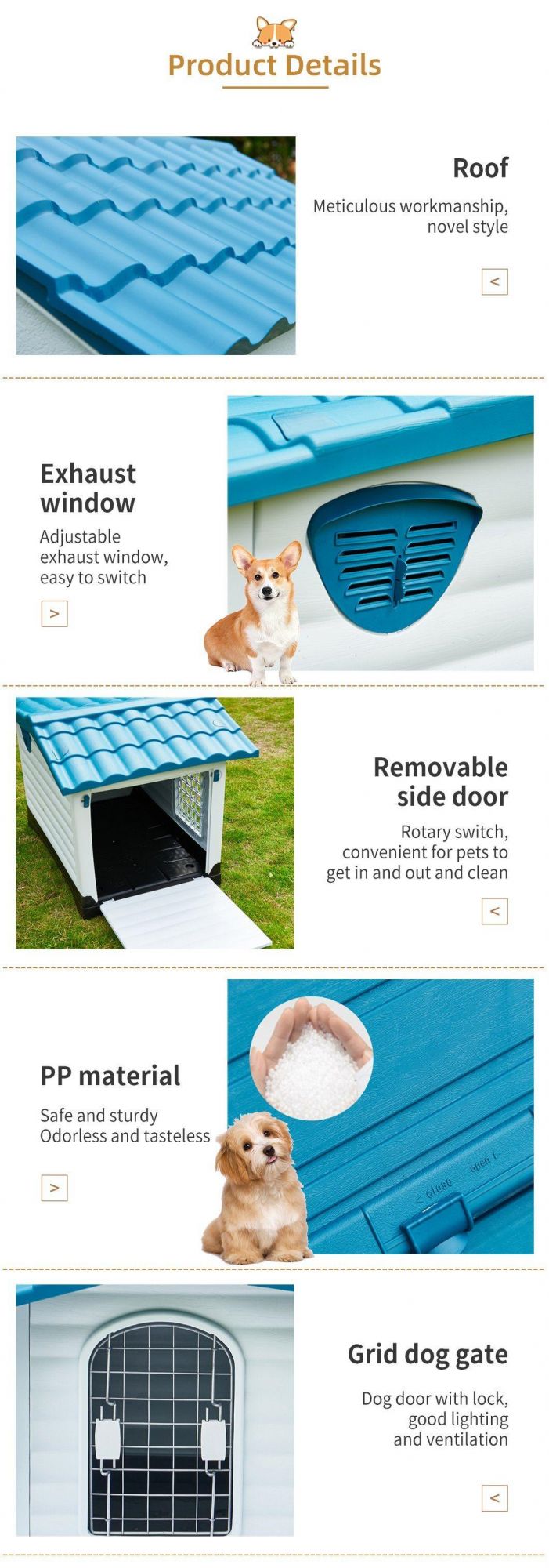 Double Door Plastic Dog Kennel for Schnauzer