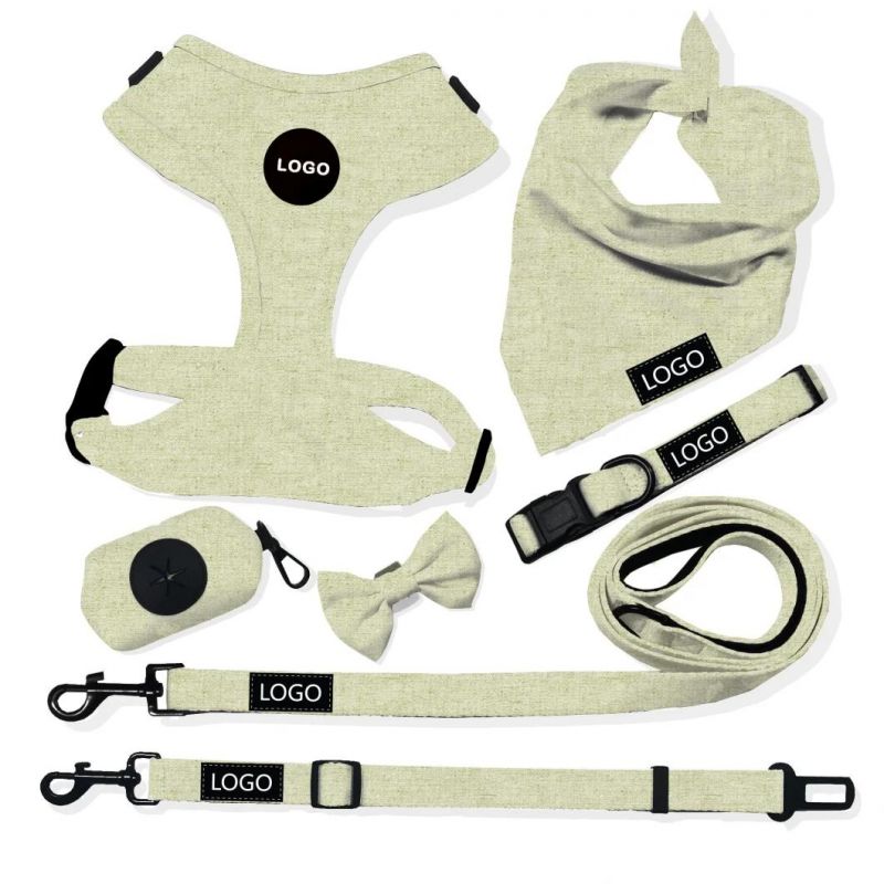 Custom Adjustable Cotton Dog Harness Dog Collar Dog Leash Collar Algodon Arnes PARA Perros Correa PARA Perros