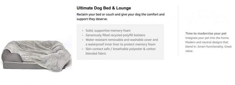 Orthopedic Memory Foam Material Ultimate Dog Bed & Lounge with Waterproof Function