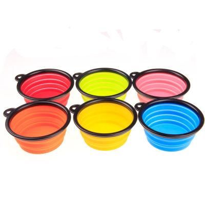 Pet Feeder Outside Cat and Dog Colors Silicone Bowl Folding Bowl