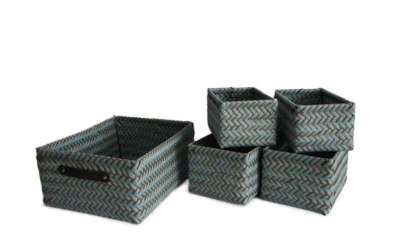 Hot Sale PP Hand Woven Storage Bin with Handle