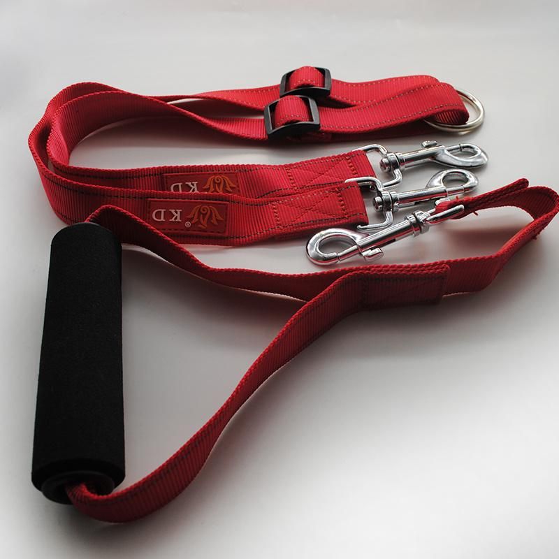 Double Dog Leash with Padded Handle with Non-Tangle Design for Two Dogs