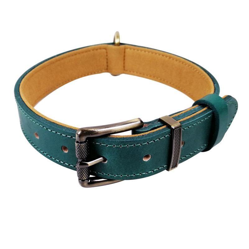 Fashion Dog Collars Custom Adjustable PU Leather Durable Dog Collar Waterproof Classic Vegan Genuine Leather Dog Collar