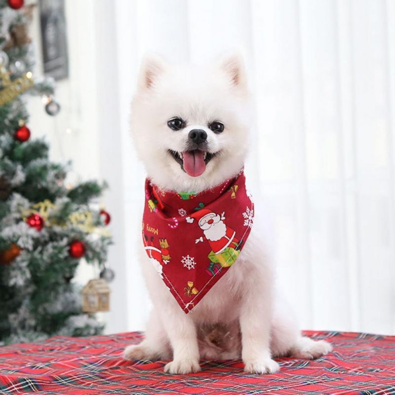 2022 Exquisite Pretty Dogs Cats Bib Scarf Soft Dog Towel Christmas Series Pattern Photo Props