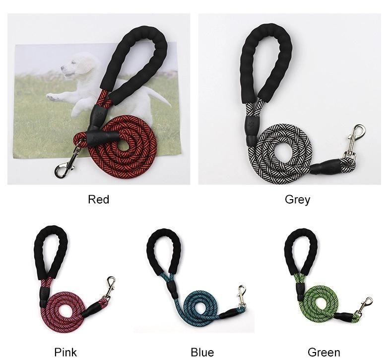 Rope Dog Leash Braided Nylon Heavy Duty Strong Durable Multi-Colored Dog Leash Rope