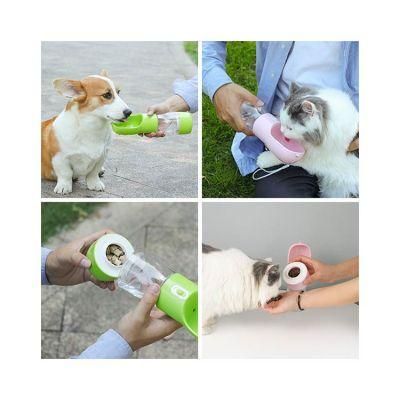 Portable Plastic Travel Drinking Automatic Pet Feeder Portatil Botella3 in 1 with Poop Bag Dog Water Dog Bottle