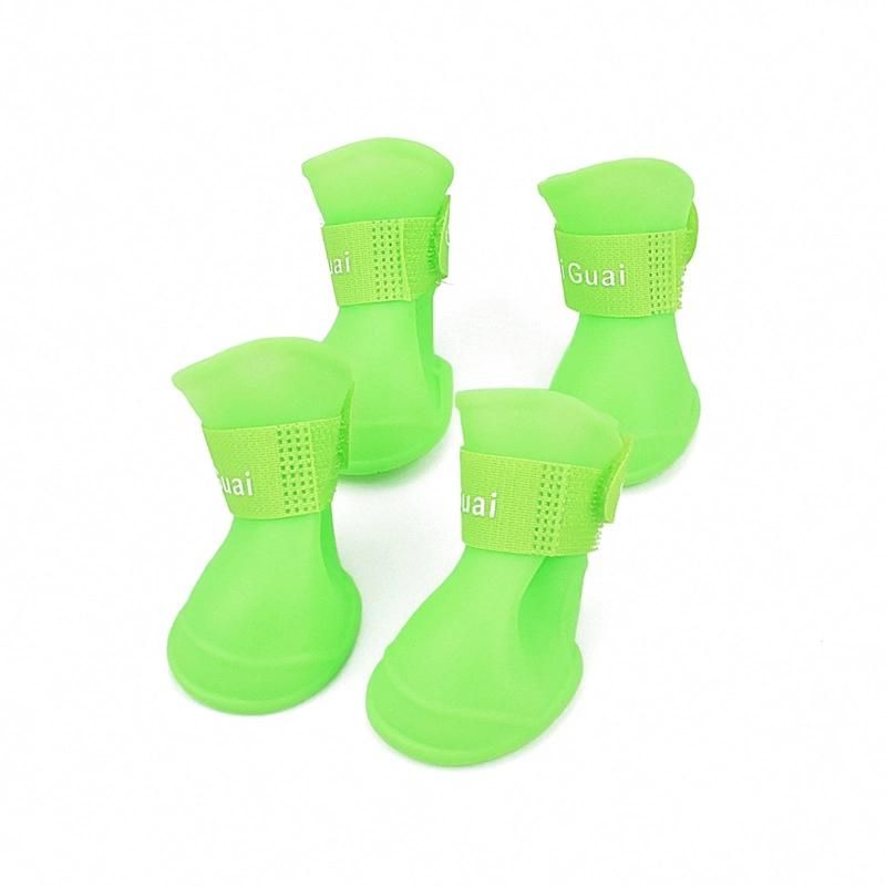 Pet Shoes Snow Boots Pearlescent Material Waterproof Snow-Proof Anti-Skid Silicone Rain Boots