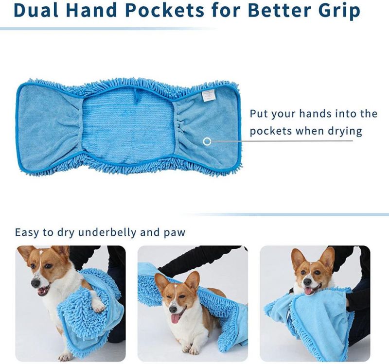 Thick Microfiber Puppy Towel Machine Washable Dog Blanket