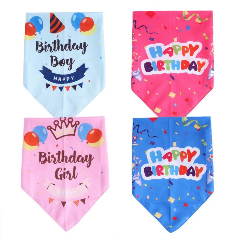 Wholesale Multiple Sizes Pet Washable Triangle Plaid Personalized Cotton Printed Customized Scarf Pet Dog Birthday Bandana Custom Logo Dog Bandana