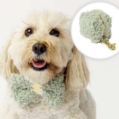 Dog Poop Bag Dispenser Waste Pick up Clean Bag Cute Lamb Wool Soft for Walking