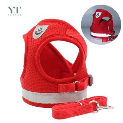 High Quality Red Mesh Pet Harness Soft Mesh No Pull Comfortable Padded Dog Harness Vest Pet Walking Vest Puppy Harness
