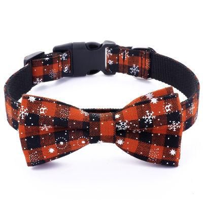 Amazon Hot Sale Pet Accessories, Breathable Christmas Pet Collar Small Medium Bow Dog Collar//