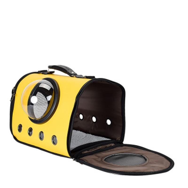 Cat and Dog Go out Convenient Handbag PU Bag Space Transparent Capsule Breathable Cat Bag Pet Bag