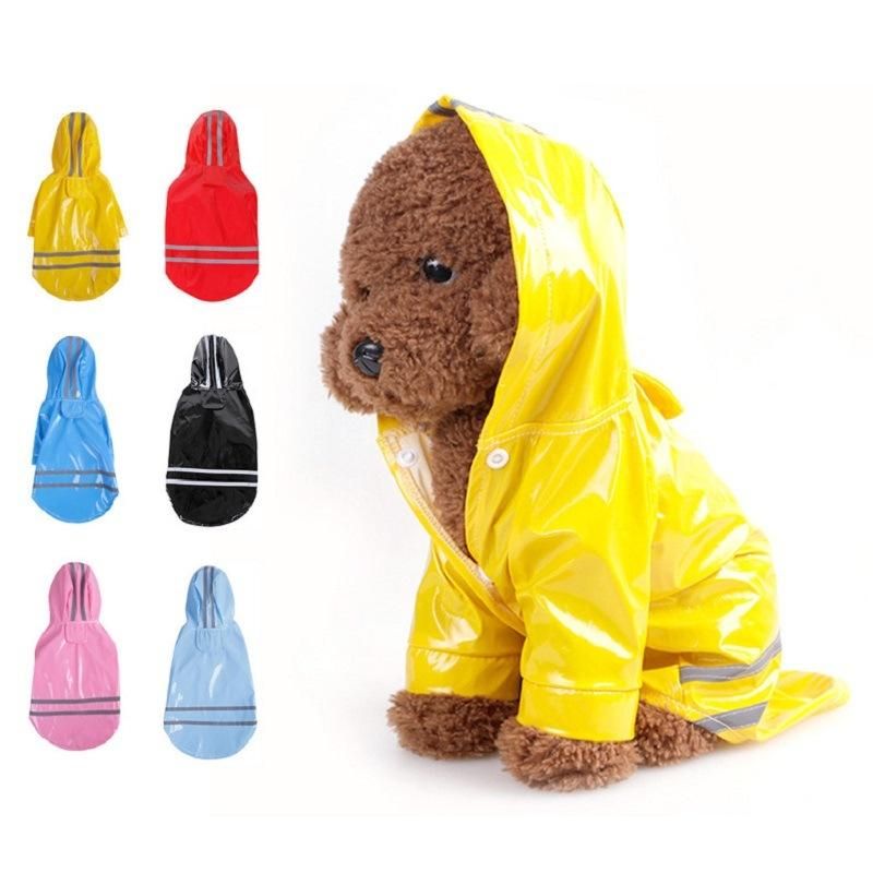 Pet Raincoat PU Reflect Light S-XL Dog Waterproof Jackets