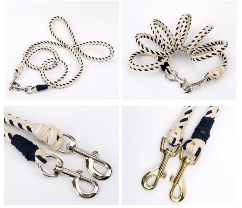 China Factory Handmade Hand-Knitted Muti Colors Cotton Dog Leash Strap Lead