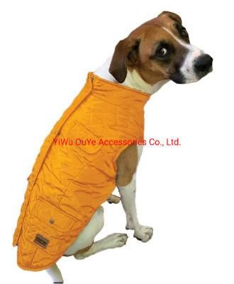 Fashion Windproof High-Quality Quilting-Seam Turtleneck Pocket Zip Button Jacket Coat Dog Accessories Apparel Pet Clothes