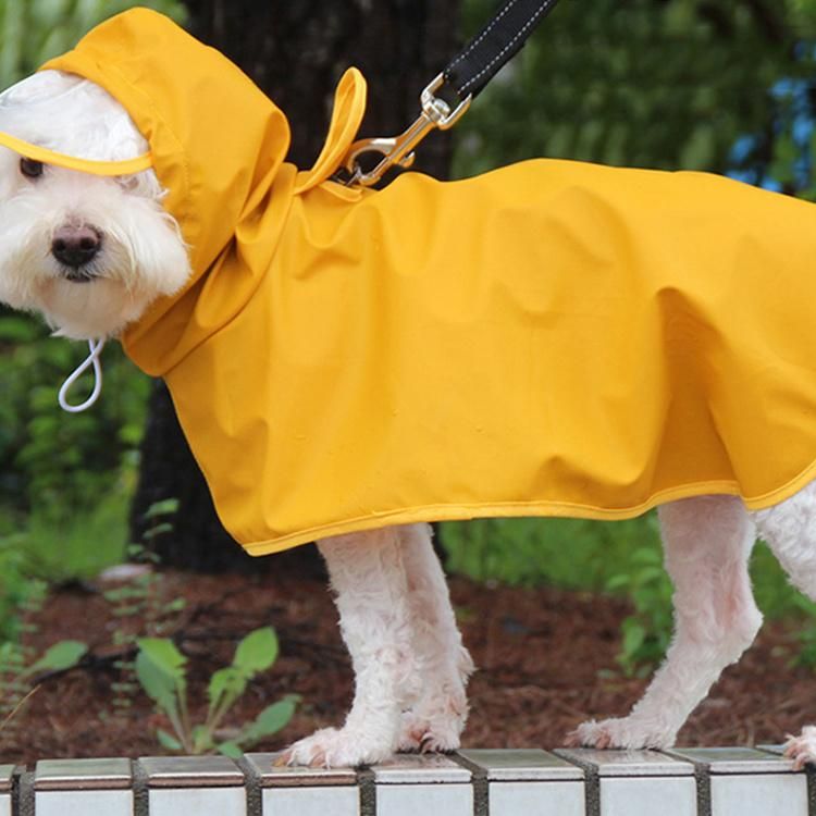 Dog Raincoat Transparent Visor Pet Poncho with Belly Strap