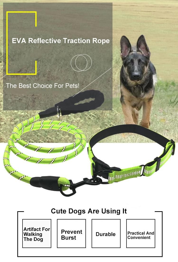 Amazon Hot Selling Reflective Nylon Rope Dog Traction Rope Braided Climbing Rope Dog Lead Dog Leash