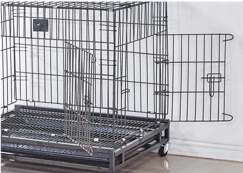 Bold and Heavy Square Tube Bottom Folding Cage Large Dog and Dog Cage