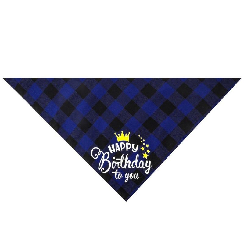 Plaid Triangle Logo Birthday Party Scarf Puppy Dog Bandana