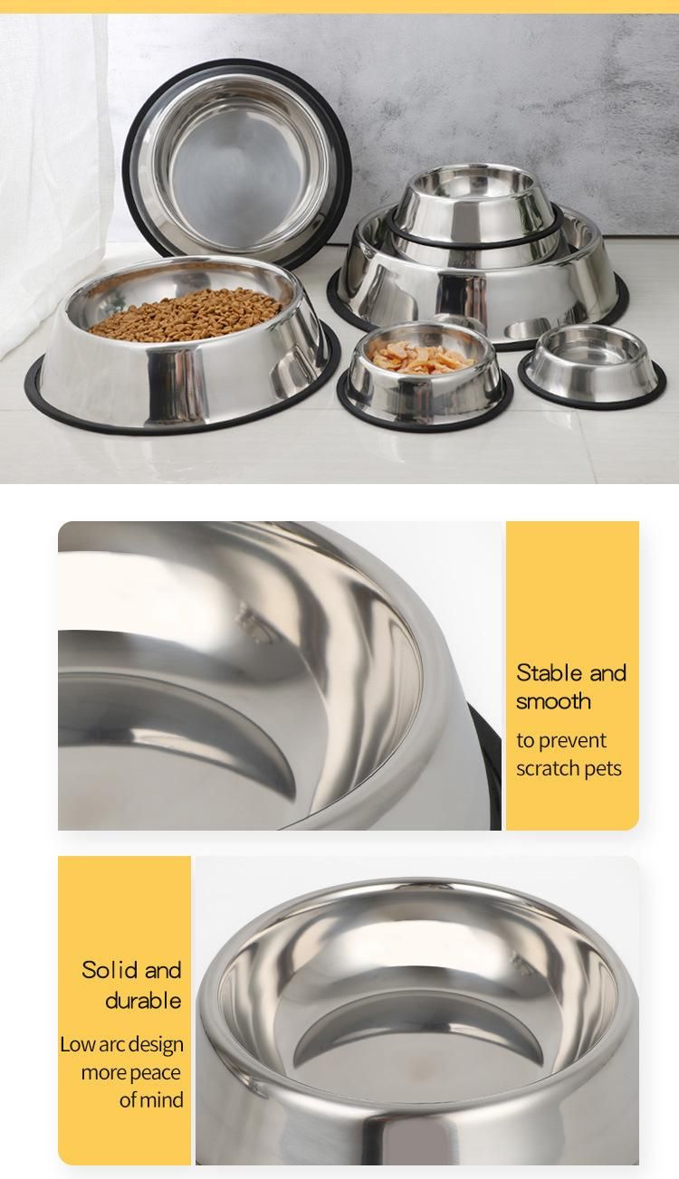 Wholesale Pet Supplies Bowl Dish High Quality Stainless Steel Dog Feeder