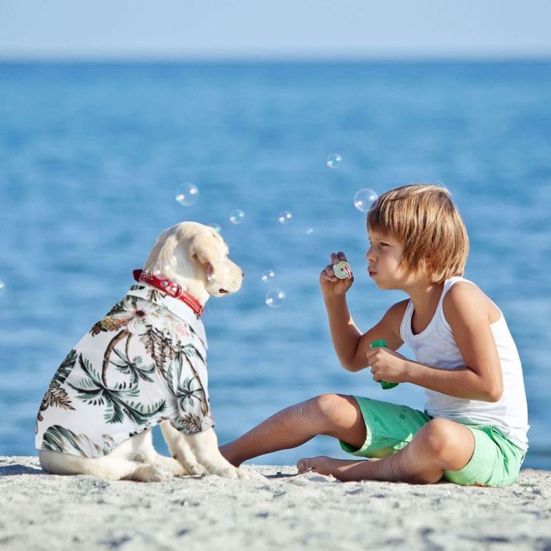 Pet Summer T-Shirts Hawaii Style Beach Seaside Floral Dog Shirt