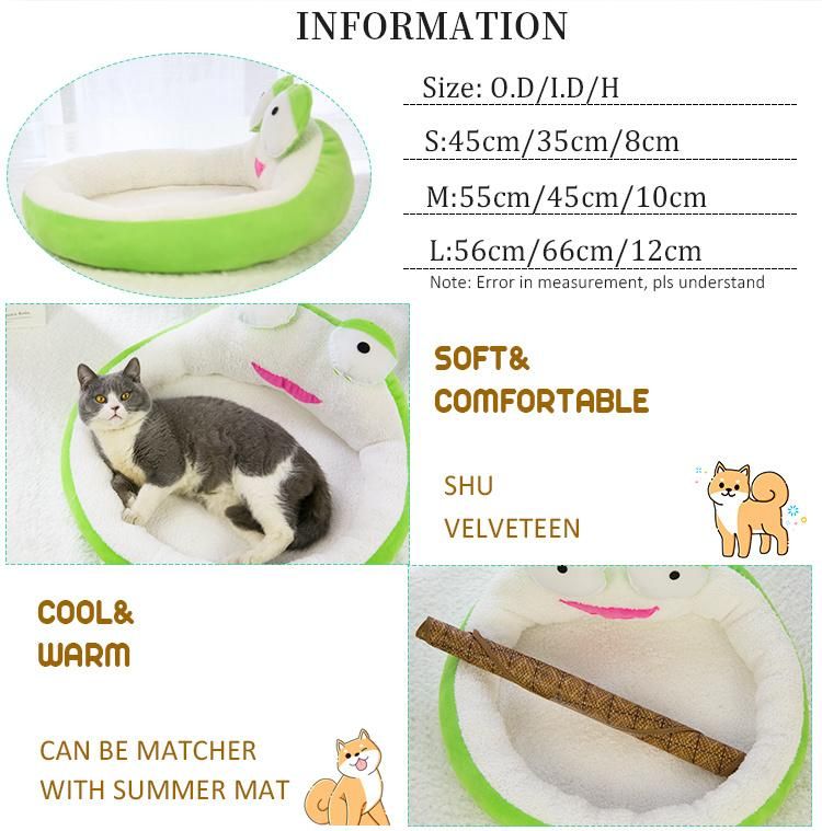 Animal Frog Shape Factory Wholesale Rest Improved Sleep Bed Skin Friendly Pet Bed Frog Shape Pet Bed