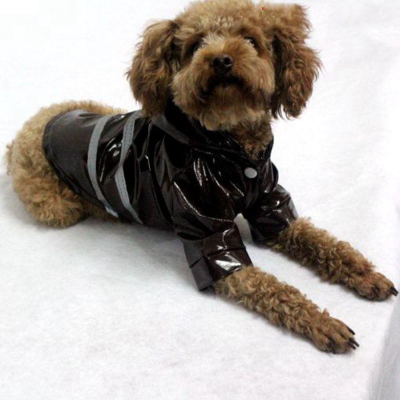 Puppy Hooded Raincoat Dog Night Reflective Safety Clothes Pet Waterproof Jacket Coat
