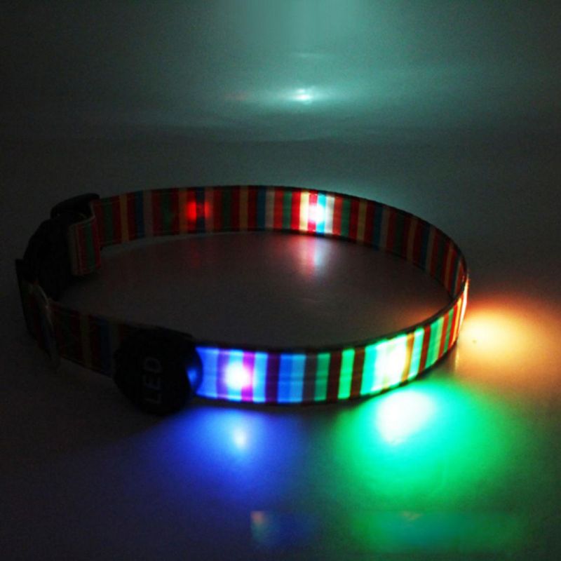 USB Charging Rainbow LED Light Dog Collar