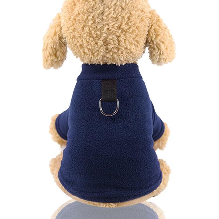 Fleece D Button with Drawstring in Autumn and Winter New Warm Dog Clothes