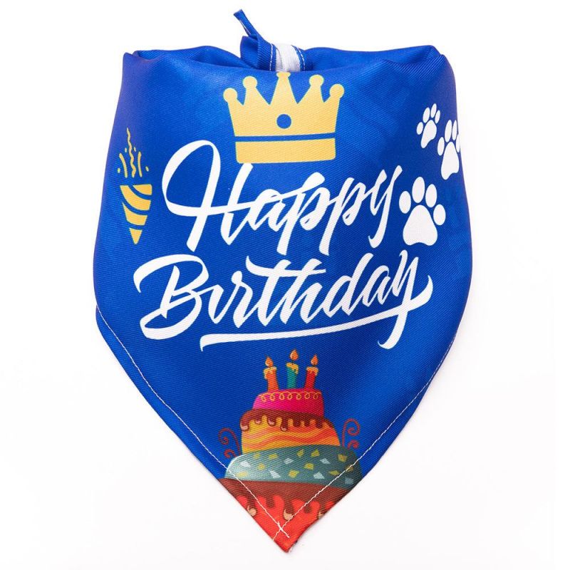 Pet Cats Dogs Birthday Triangle Bandage Party Pet Bandanas