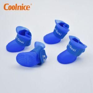 Cute Fashion Dog Rain Shoes Anti-Slip Waterproof Rubber Silicone Pet Dog Shoes