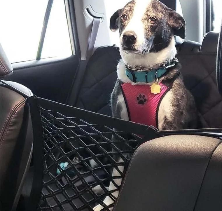 Dog Products, Dog Car Net Barrier Pet Barrier with Auto Safety Mesh Organizer Baby Stretchable Storage Bag Universal for Cars, Easy Install