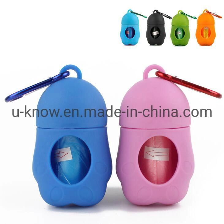 Cat and Dog Go out Portable Soft Silicone Dog Pick up Poop Bag Poop Shaped Storage Box
