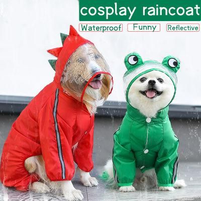 Xs-7XL Funny Dog Raincoat Waterproof Hoodie for Pets Dog Clothing