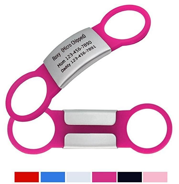 Customs Branding Lovely Animal Safety Tag Blank Silicone Metal Tag Stainless Steel Pet Metal Blank Label