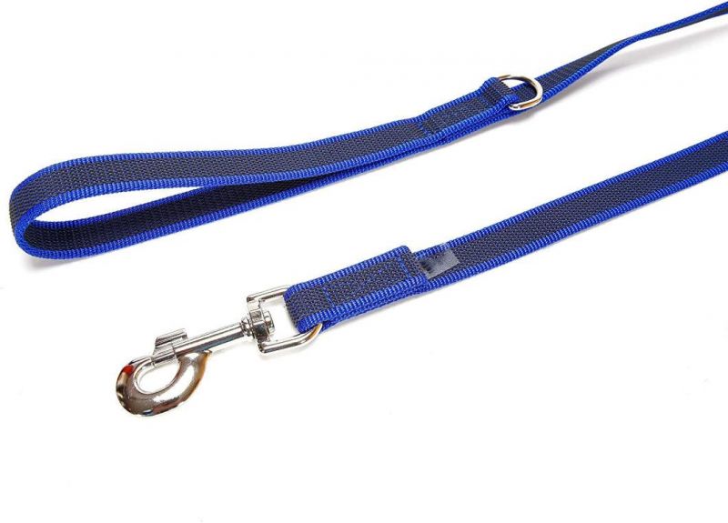 20mm Wide Blue Julius K9 Super Grip Rubber Stitched Dog Safety Leash - 1m or 1.2m