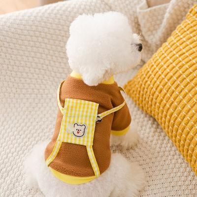New Spring Summer Cute Little Bear Cartoon Backpack Hat Small Dogs Cat Suit Cloth Pet Clothes
