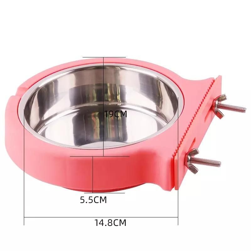 Hanging Cage Stainless Steel Pet Bowl Suitable for Puppy Feeding Water Bowl