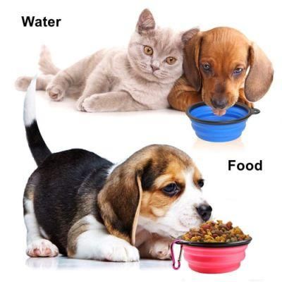 Silicone Food &amp; Water Bowls for Pet Foldable Collapsible Bowl