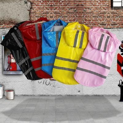 Small Dog Rain Coat Dog Clothes Waterproof PU Pet Dog Rain Coat Poncho Rainwear Raincoat Reflective Coat