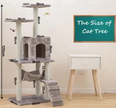 Eco-Friendly Pet House Pet Safe Condo Big House Wooden Sisal Furniture Toy Luxury Climbing Tower Cat Tree